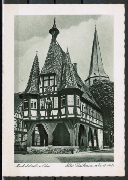 AK Michelstadt, Rathaus, um 1950