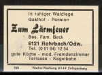 Zndholz-Etikett Reichelsheim / Rohrbach, Gasthof und Pension "Zum Lrmfeuer" - Fam. Beck, um 1965 / 1970