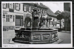 AK Bad Knig, Groer Brunnen, mit Hotel Bchner, gelaufen 1935 oder 1936