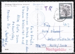 Ansichts-Postkarte mit 4,20 Schilling Marke in die DDR mit normalem Stempel und Nachgebhr 24 Pf, das Sonderporto galt nur nach West-Deutschland !
