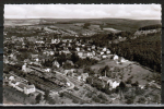 AK Bad Knig, Gesamt-Ansicht mit Kleiderfabrik, Bahnhofs-Gelnde und Kurviertel, um 1960 - gelaufen 1966