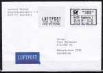 Luftpost-Brief bis 20g mit ABAS-Freimachung zu 300 Pf von Augsburg nach Australien von 1996