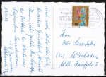 Bund 393 als portoger. EF mit 15 Pf Flora und Philatelie auf Inlands-Postkarte von 1963-1964