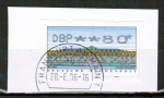 Bund ATM 2 - Nadeldruck - kobaltblau - Marke zu 80 Pf auf kleinem Briefstck von 1996