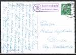 Landpoststempel Oberzent / Schllenbach - (16) Schllenbach ber Michelstadt (Odenw) rs. auf Ansichtskarte von Heidelberg von 1958