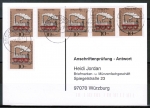 Bund 604 als portoger. MeF mit 6x 10 Pf Wohlfahrt 1969 auf Sammel-Anschriftenprfungs-Postkarte von 1993-2002, codiert