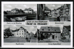 Ansichtskarte Hchst, Marktplatz, Mmlingbrcke und Jugendzentrum, um 1955 / 1960
