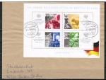 Bund 2051-2054 als Briefstck mit 4x 110 Pf 50 Jahre Bundesrepublik-Block mit Orts-Tagesstempel von 1999