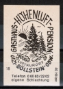 Zndholz-Etikett Brombachtal / Bllstein, Gasthaus - Pension "Hhenluft", um 1970