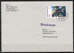 Berlin 678 als portoger. EF mit 50 Pf Max Pechstein / Steintrger auf Inlands-Drucksache bis 20g von 1982-1989 im Bundesgebiet mit Bund-Stempel