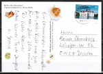 Bund 2972 Skl. (Mi. 3016) als portoger. EF mit 45 Cent Schloss Glcksburg als Skl.-Marke auf Inlands-Postkarte von 2013-2019, codiert