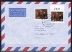 Berlin 764 als portoger. MeF mit 2x 80 Pf Friedrich der Groe auf Luftpost-Brief 5-10g vom Februar 1989 von Berlin nach Kanada