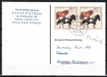 Bund 1921 als portoger. MeF mit 2x 80 Pf Jugend 1997 / Ponys auf Anschriftenprfungs-Postkarte von 1997/1998, codiert, rs. OHNE Stempel