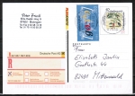 Bund 2181 - 300 Pf / 1,53  Goethe-Institut als Zusatz auf Ganzsachen-Postkarte 100 Pf Indianischer Pfeffer fr Einwurf-Einschreiben von 2001, codiert
