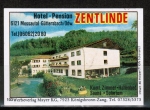 Zndholz-Etikett Mossautal / Gttersbach, Hotel - Pension "Zentlinde", um 1980