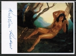Ansichtskarte von Kristian Krekovic - "Indianische Venus" (wohl) mit eigenhndiger Unterschrift