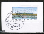 Bund ATM 2 - Taypenrad-Druck - kobaltblau - Marke zu 80 Pf auf kleinem Briefstck mit Stempel von 1996