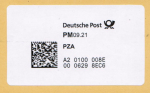 Label der Deutsche Post AG fr Postzustellungsauftrge - "Produktmarke" mit Abkrzung "PM"