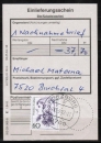 Bund 1332 als portoger. EF mit 60 Pf Frauen auf Einlieferungsschein fr Nachnahme-Brief von 1989-1993