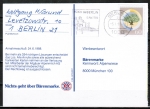 Berlin 786 als portoger. EF mit 60 Pf Botanischer Kongress auf Postkarte von 1987-1991 ins Bundesgebiet, ohne oder mit Codierung
