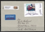 Bund 1845 als portoger. EF mit 300 Pf Helmut Kolle auf bersee-Luftpost-Brief bis 20g von 1997 nach Australien