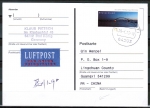 Bund 3001 als portoger. EF mit 75 Cent Fehmarnsundbrcke als Nassklebe-Marke auf Auslands-Postkarte von 2013-2014 nach China/AnkStpl