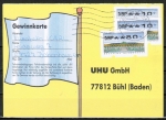 Bund ATM 2 - Nadeldruck - Marken zu 80+10+10 Pf als portoger. MiF auf Inlands-Postkarte vom September 1997 nach Gebhrenerhhung !