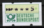 Bund ATM 1 - Marke zu 5 Pf (Type?) mit "gestauchtem Wertaufdruck" vom Terminal Wiesbaden - einwandfrei postfrisch