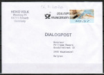 Bund ATM 8 - "Briefe schreiben" - Marke zu 0,57 Euro als portoger. EF auf Auslands-Economy-Dialogpost vom Juli 2020 nach Belgien, codiert