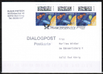 Bund 2723 als portoger. MeF mit 3x 10 Cent Briefe-Dauerserie aus Rolle auf Inlands-Dialogpost-Postkarte vom Jan.-Dez. 2023, codiert