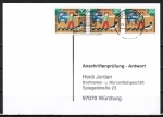 Bund 711 als portoger. MeF mit 3x 20 Pf Jugend 1972 auf Sammel-Anschriftenprfungs-Postkarte von 2000/2002