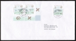Bund 1948 als portoger. MeF mit 3x 100 Pf Wohlfahrt 1997 auf Langformat-Brief ber 50g von 2001, ca. 23,5 cm lang