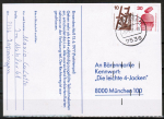 Bund 695+698 u.g. als portoger. Zdr.-EF mit Zdr. 10+30 Pf Unfallverhtung unten geschnitten aus MH auf Inlands-Postkarte von 1974-1978