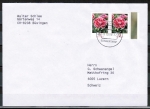 Bund 2694 als portoger. MeF mit 2x 25 Cent Blumen / Gartennelke aus Bogen auf B-Brief vom ZAG Bsingen von 2008-2010 in die Schweiz, codiert