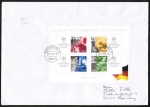 Bund 2051-2054 als portoger. Block-EF mit 4x 110 Pf 50 Jahre Bundesrepublik-Block auf bergroem B5-Brief von 1999, ca. 25 cm lang
