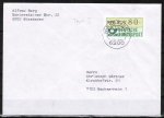 Bund ATM 1 - Marke zu 80 Pf in Gravur-Type als portoger. EF auf CEPT-Brief bis 20g von 1982 in die Niederlande, Wiesbaden / ta