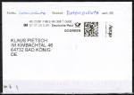 Internetmarke der Deutschen Post AG zu 0,85 Euro auf Inlands-Brief bis 20g von 2024, codiert, wohl auf Thermo-Papier gedruckt ... !
