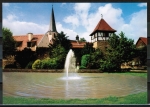 AK Michelstadt, Stadtpark, Spitzer Turm und Stdtkirche, um 1980