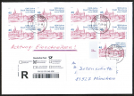 Bund 3290 als portoger. MeF mit 9x 45 Cent Neunburg aus Bogen auf Inlands-bergabe-Einschreibe-Brief 14x20 cm von 2019-2021, Einl-Schein