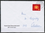 Bund 595 als portoger. EF mit 30 Pf Kirchentag auf Inlands-Brief bis 20g von 1969-1972
