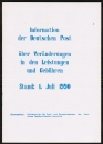DDR - Original-Gebhrenheft des VGO-Tarifs vom 1.7.1990 - 31.3.1991