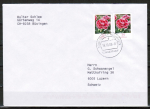 Bund 2694 als portoger. MeF mit 2x 25 Cent Blumen / Gartennelke aus Rolle auf B-Brief vom ZAG Bsingen von 2008-2010 in die Schweiz, codiert