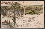 Litho-AK Michelstadt, "Schmerkers Garten" - Louis Ensinger, gelaufen 1898 - Marke entfernt