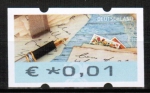 Bund ATM 8 "Briefe schreiben" mit Softwarefehler: mit -Zeichen im Werteindruck - Marke zu 1 Cent - postfrisch