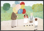 10 gleiche Ansichtskarten von Claude Montoya - "Le marchand de ballon" (Der Ballonhndler)