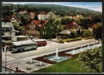AK Bad Knig, Wasserspiele, Bushaltestelle und Haus Wiederhold, gelaufen 1966