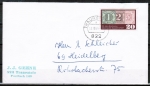 Bund 482 als portoger. EF mit 20 Pf - 125 Jahre Briefmarken auf Inlands-Brief bis 20g von 1965-1966