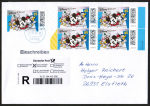 Bund 3754 als portoger. MeF mit 5x 85 Cent Disney auf Inlands-Brief 14x20 cm von 2023-2024, mit Einlieferungsschein