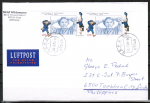 Bund 2629 als portoger. MeF mit 2x 100 Cent Astrid Lindgren auf bersee-Luftpost-Kompakt-Brief 20-50g von 2008 in die Philippinen, AnkStpl.