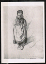 Knstler-Ansichtskarte von Karl L. Seeger (1809-1866) - Kind aus Frnkisch-Crumbach, gelaufen ca. 1950